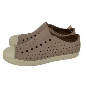 Native Shoes Mens 10 Flax Tan Bone Jefferson Slip On Sneaker Perforated P2-60